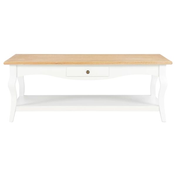 vidaXL Mesa de centro de MDF blanca 110x60x40 cm