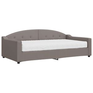 vidaXL Sof&aacute; cama con colch&oacute;n tela gris taupe 100x200 cm