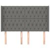 vidaXL Cabecero con orejas de tela gris oscuro 147x16x118/128 cm