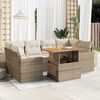 vidaXL Set sof&aacute;s de jard&iacute;n 7 piezas y cojines rat&aacute;n sint&eacute;tico beige