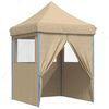 vidaXL Tienda de fiesta plegable Pop-Up con 4 paredes laterales beige