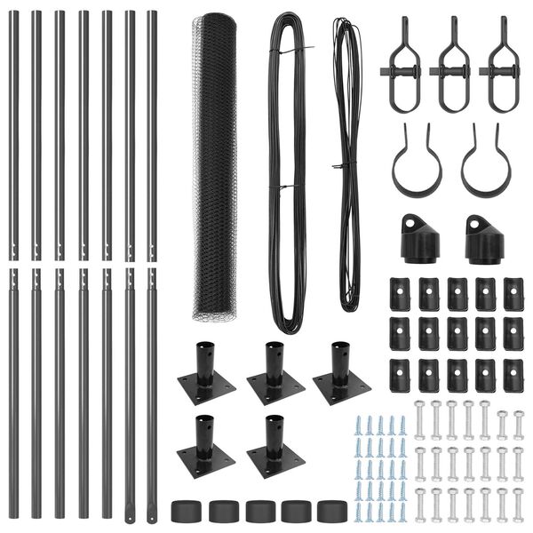 vidaXL Poste de Valla Gris 10 x 0,8 m (malla de 13 mm) Acero y PVC