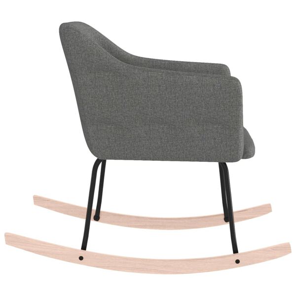 vidaXL Silla mecedora de tela gris oscuro