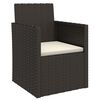 vidaXL Silla de jard&iacute;n con coj&iacute;n rat&aacute;n sint&eacute;tico negro