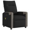 vidaXL Sill&oacute;n reclinable de masaje el&eacute;ctrico tela negro