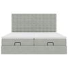 vidaXL Estructura cama otomana colchones terciopelo gris claro