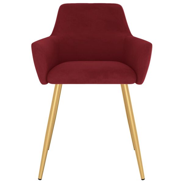 vidaXL Sillas de comedor 2 unidades terciopelo rojo tinto