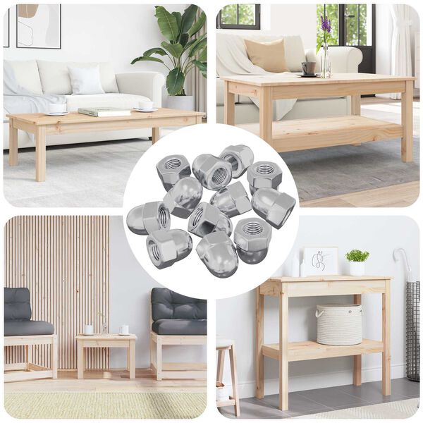 vidaXL Tuerca 9574 pcs Plateado M6 x 10 mm Hierro