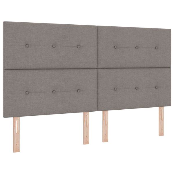 vidaXL Cama tipo Box Spring con colch&oacute;n Taup&eacute; 180 x 200 cm tela