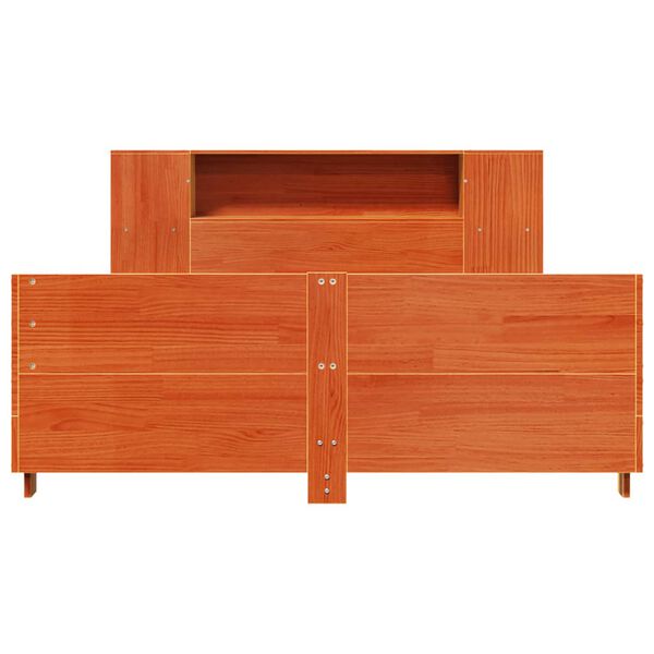 vidaXL Estructura de cama sin colchón madera maciza marrón 135x190 cm