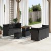 vidaXL Conjunto de sof&aacute; de jard&iacute;n 9 pcs Negro rat&aacute;n sint&eacute;tico