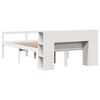 vidaXL Cama con estantería sin colchón madera maciza blanca 135x190 cm