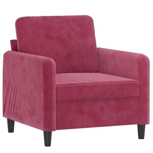 vidaXL Sill&oacute;n de terciopelo rojo tinto 60 cm