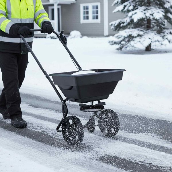 vidaXL Esparcidor Negro 47 x 82 x 75 cm PVC y Acero