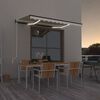 vidaXL Toldo autom&aacute;tico con LED y sensor de viento crema 350x250 cm