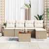 vidaXL Conjunto de sof&aacute; de jard&iacute;n con coj&iacute;n 6 pcs Beige y Crema