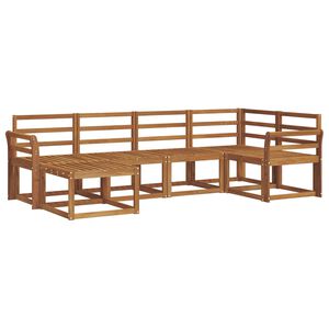 vidaXL Conjunto de sof&aacute;s de exterior 6 pcs Natural