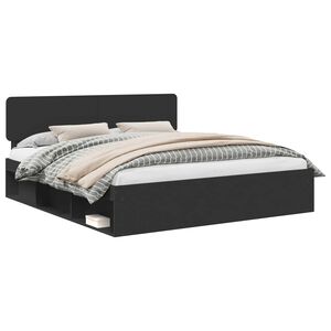 vidaXL Estructura de cama Negro 200 x 200 cm Madera de pino macizo