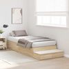 vidaXL Cama con almacenamiento Roble Sonoma 75 cm Madera contrachapada