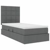 vidaXL Cama con almacenamiento y LED Gris oscuro 90 x 190 cm Poli&eacute;ster