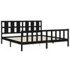 vidaXL Estructura de cama con cabecero madera maciza negro 200x200 cm