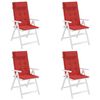 vidaXL Cojines de silla con respaldo alto 4 uds tela Oxford rojo