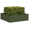 vidaXL Jardinera acero verde oliva 100x100x30 cm