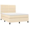 vidaXL Cama box spring con colch&oacute;n tela color crema 140x200 cm