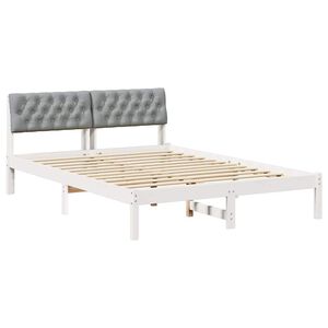 vidaXL Estructura de cama con cabecera y gris claro 120 x 190 cm