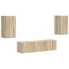 vidaXL Conjunto de mueble de TV 4 uds. Roble Sonoma