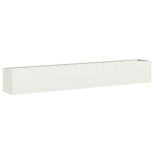 vidaXL Jardinera de acero laminado en fr&iacute;o blanco 280x40x40 cm