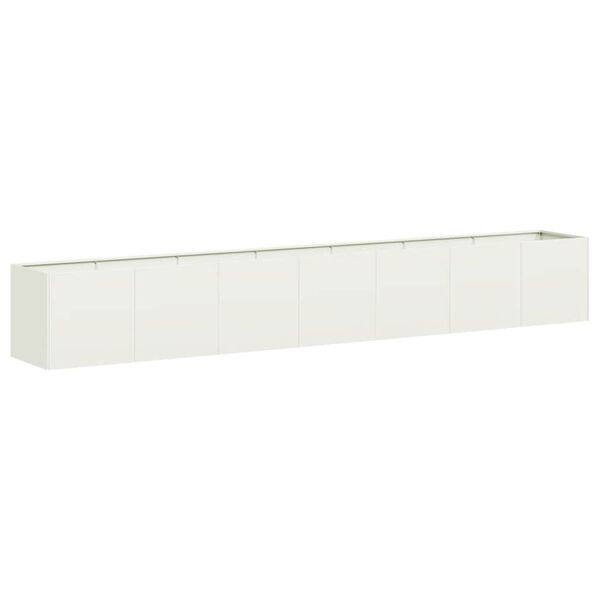vidaXL Jardinera de acero laminado en fr&iacute;o blanco 280x40x40 cm