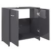 vidaXL Armario de ba&ntilde;o madera contrachapada gris brillo 60x33x61 cm