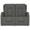 vidaXL Sillón de masaje reclinable 2 plazas con portavasos gris oscuro