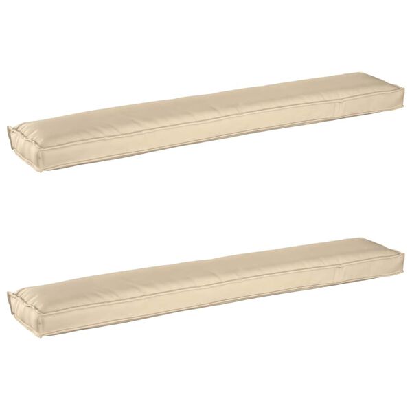 vidaXL Juego de cojines de paleta 2 pcs Beige 200 x 40 x 8 cm