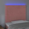 vidaXL Cabecero con luces LED terciopelo rosa 80x5x118/128 cm