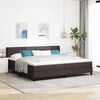 vidaXL Cama tipo Box Spring Marr&oacute;n Oscuro 200 x 200 cm Poli&eacute;ster