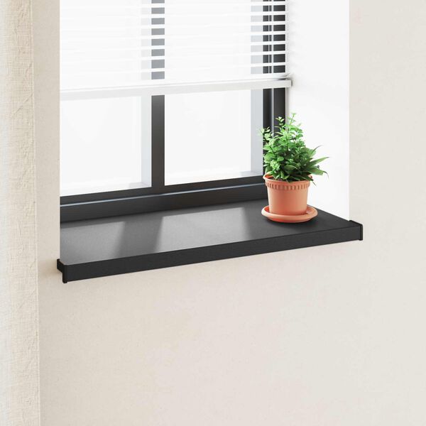 vidaXL Umbral de Ventana Negro con Vetado de Madera 100 x 40 x 4,5 cm