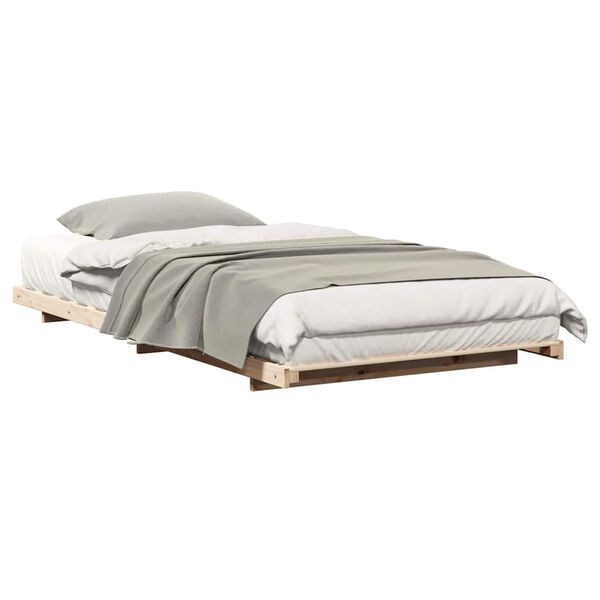 vidaXL Estructura de cama Marrón 80 x 210 cm Madera maciza de pino