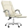 vidaXL Silla de oficina reclinable masaje cuero sint&eacute;tico color crema