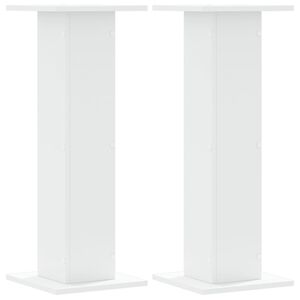 vidaXL Soportes de plantas 2 uds madera ingenier&iacute;a blanco 30x30x80 cm