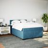 vidaXL Cama box spring con colch&oacute;n terciopelo azul 140x190 cm
