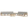 vidaXL Conjunto de sof&aacute;s de exterior 9 uds. Blanco y Gris Claro