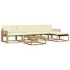 vidaXL Conjunto de sof&aacute;s de exterior 6 pcs Blanco y Crema