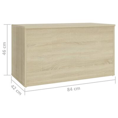 vidaXL Baúl de almacenaje madera contrachapada color roble 84x42x46cm