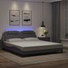vidaXL Estructura de cama Viana con LED sin colch&oacute;n gris 180x200 cm