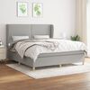 vidaXL Cama box spring con colch&oacute;n tela gris claro 180x200 cm