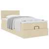 vidaXL Estructura de cama otomana con colch&oacute;n tela crema 90x190cm