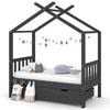 vidaXL Estructura de cama infantil y caj&oacute;n madera pino gris 70x140cm