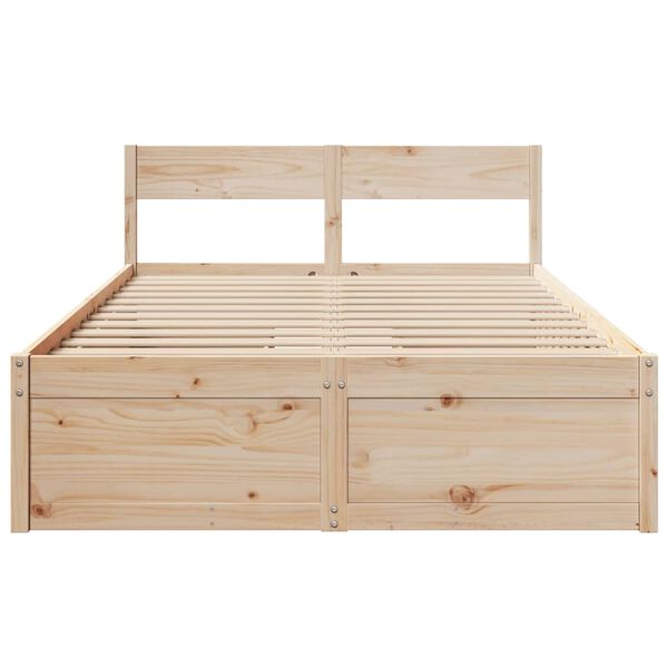 vidaXL Estructura de cama sin colchón madera maciza de pino 120x190 cm